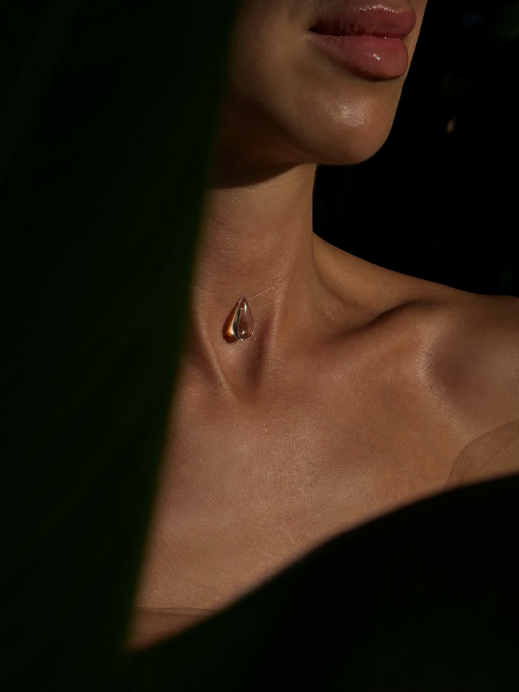 Uv Resin Choker Dew Drop Necklace - Invisible Thread Floating Water Drop Jewelry