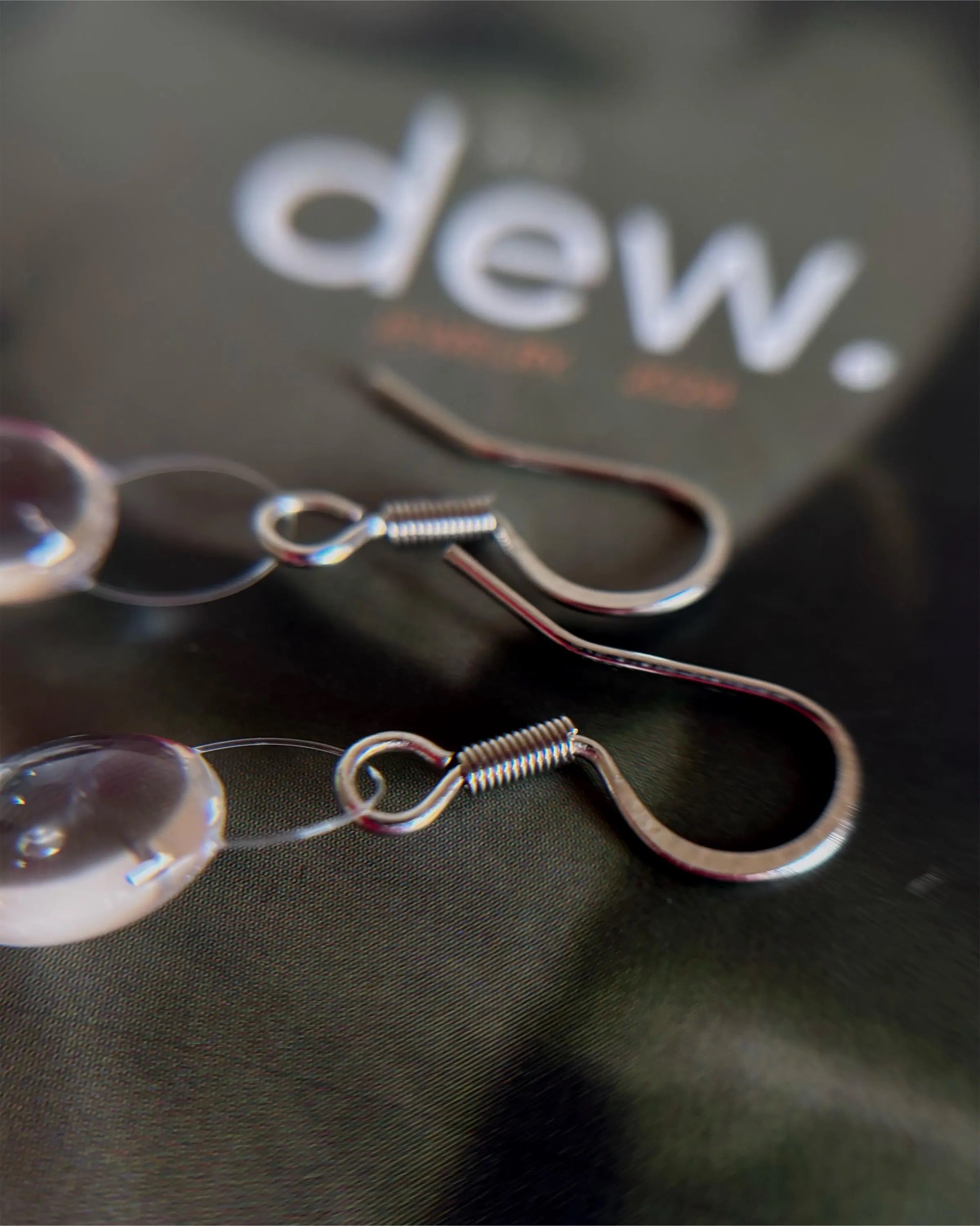 Invisible Dew Drop Earrings, UV Resin Floating Water Drop, Minimalist Bridal Jewelry