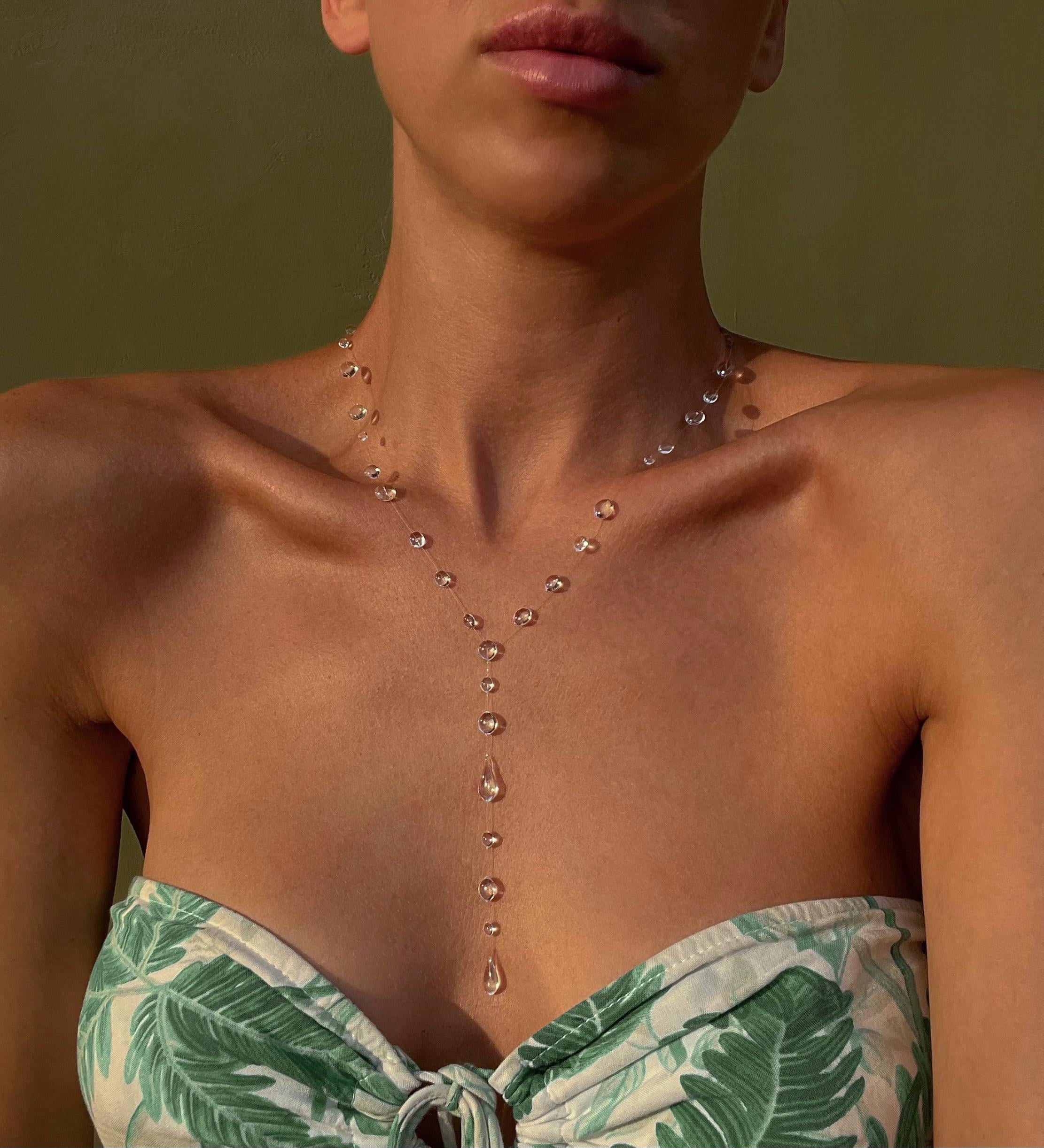 Dew Necklace, Handmade Jewelry "Long Drops"