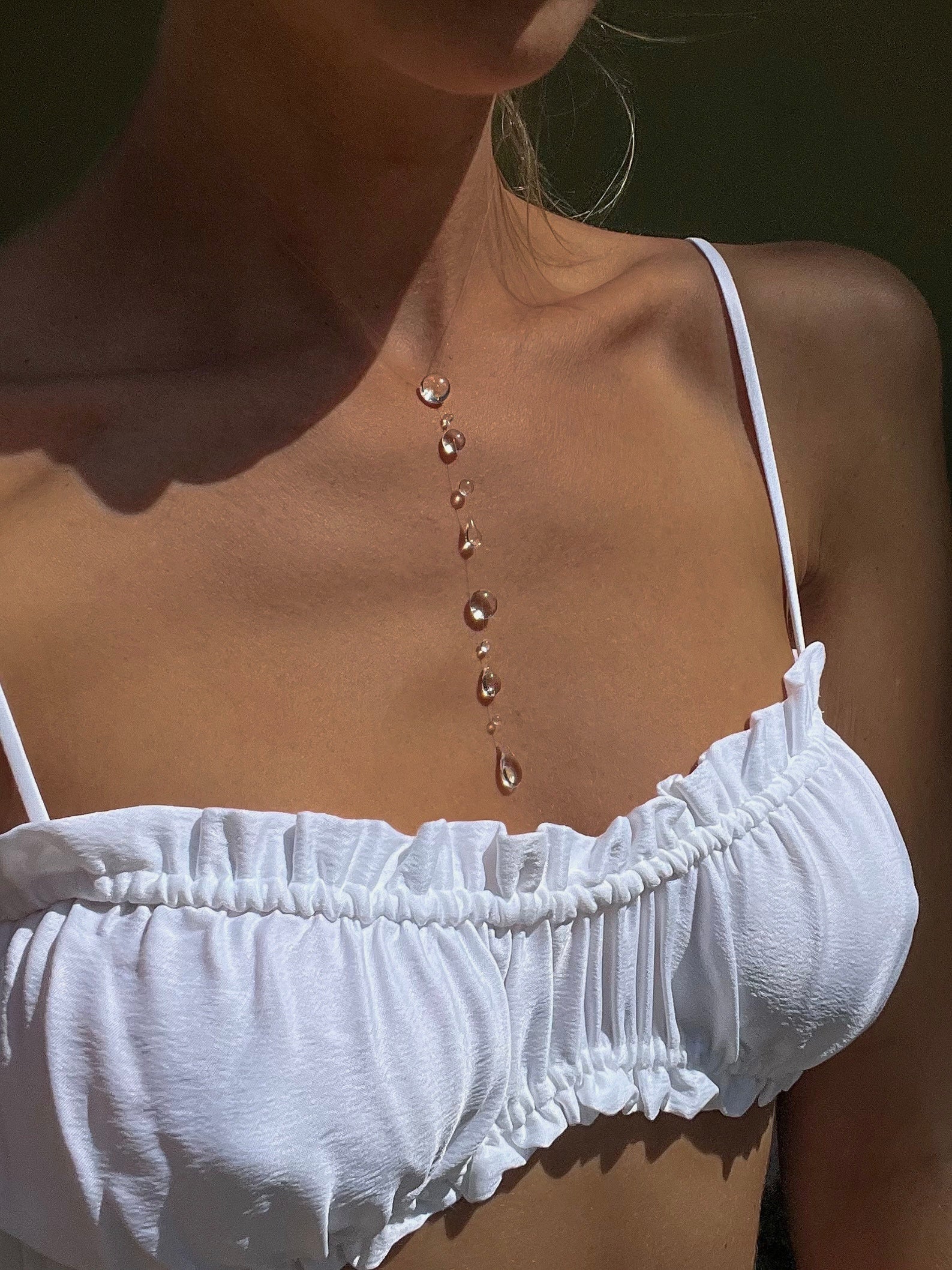 Dew Necklace, Handmade Jewelry "Simple Drops"