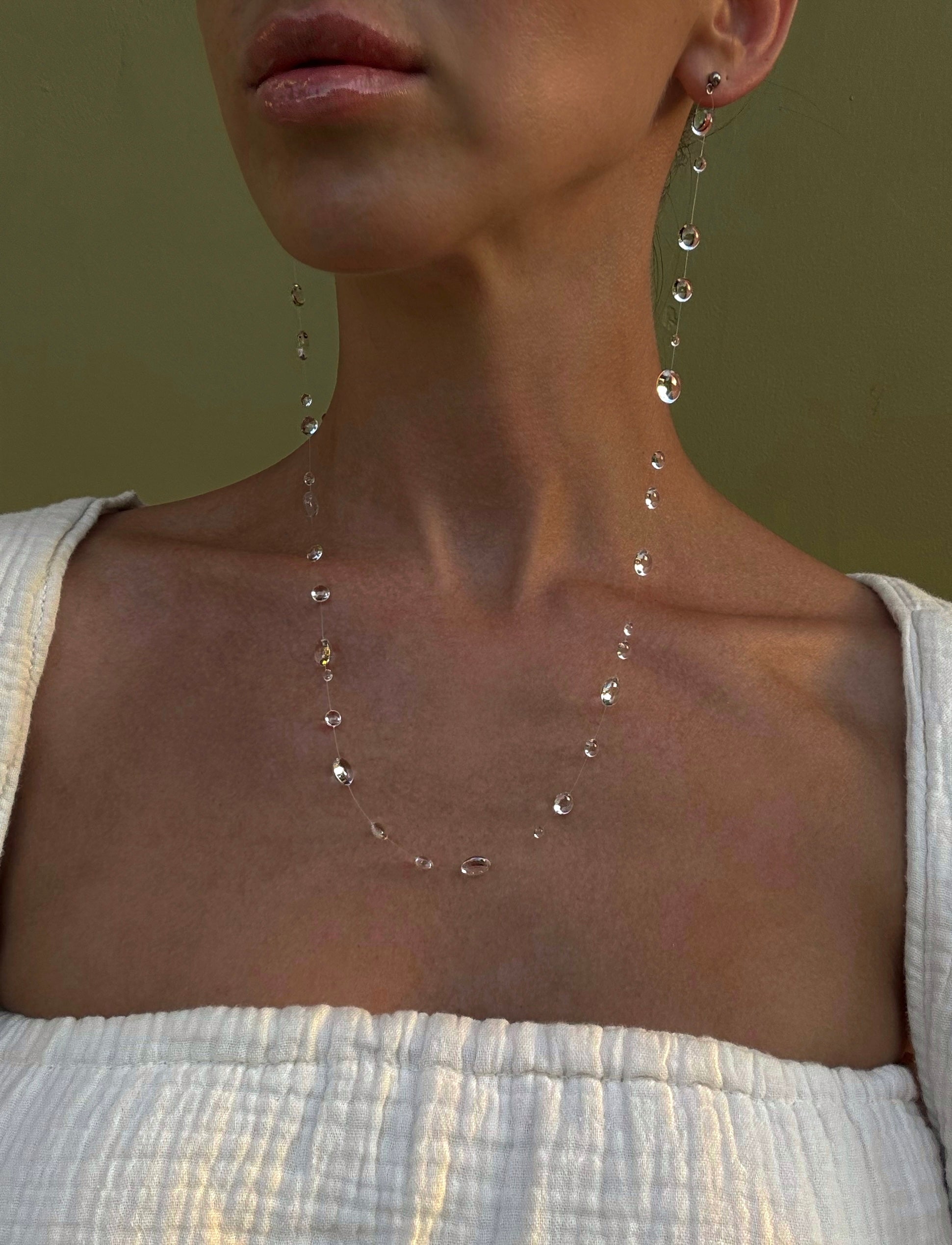 Dew Mono Earrings, Handmade Jewelry