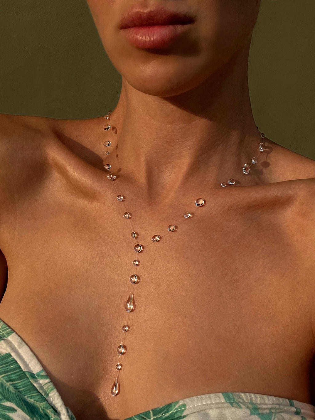 Dew Necklace, Handmade Jewelry "Long Drops"