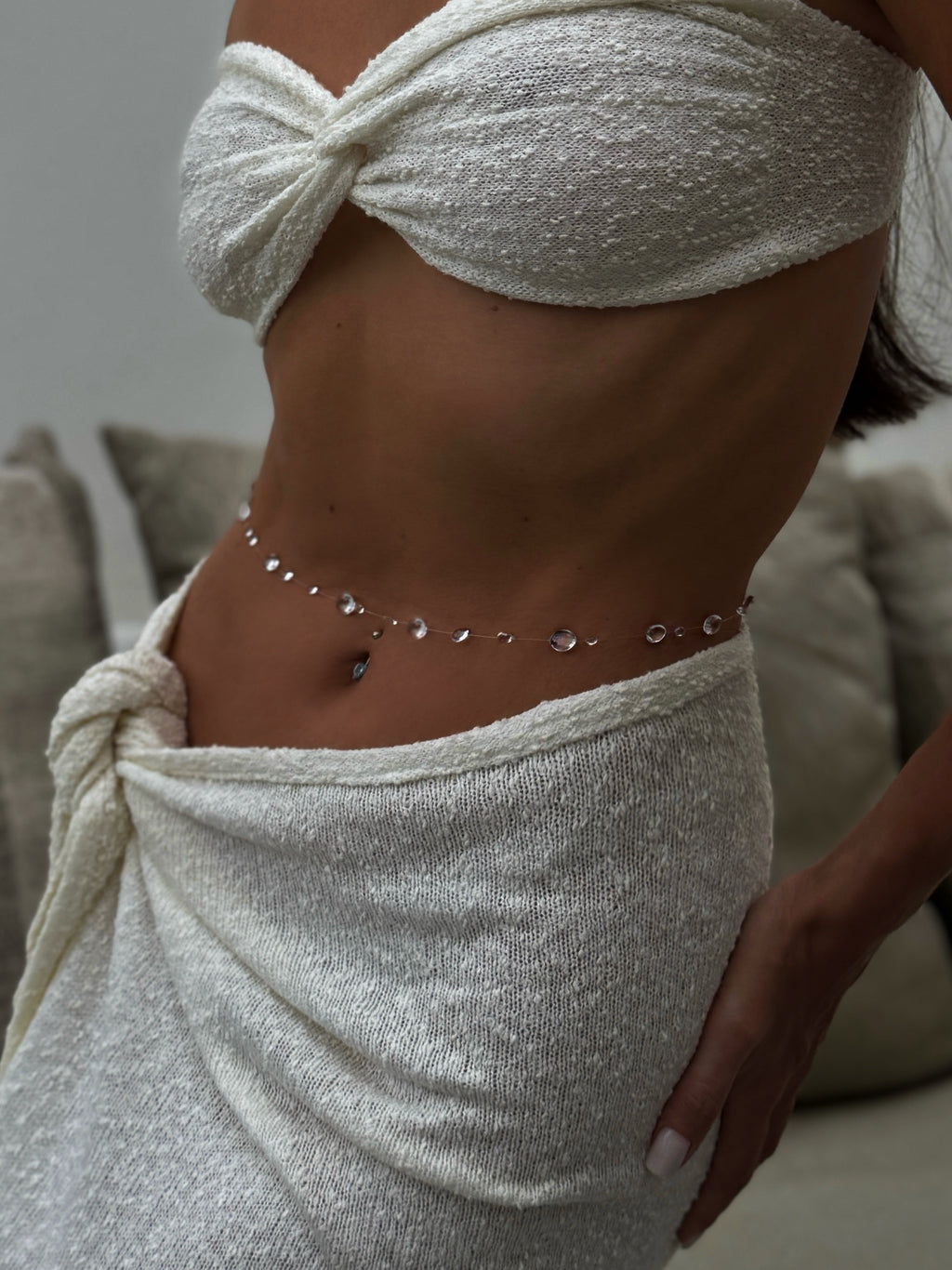 UV Resin Waist Chain - Invisible Dew Drop Body Jewelry - Ethereal Belt Gift