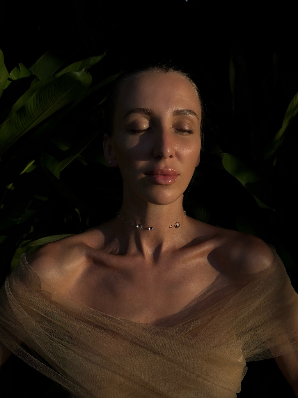 Uv Resin Choker Invisible Dew Drop Necklace, Floating Water Drops, Minimalist Bali Jewelry