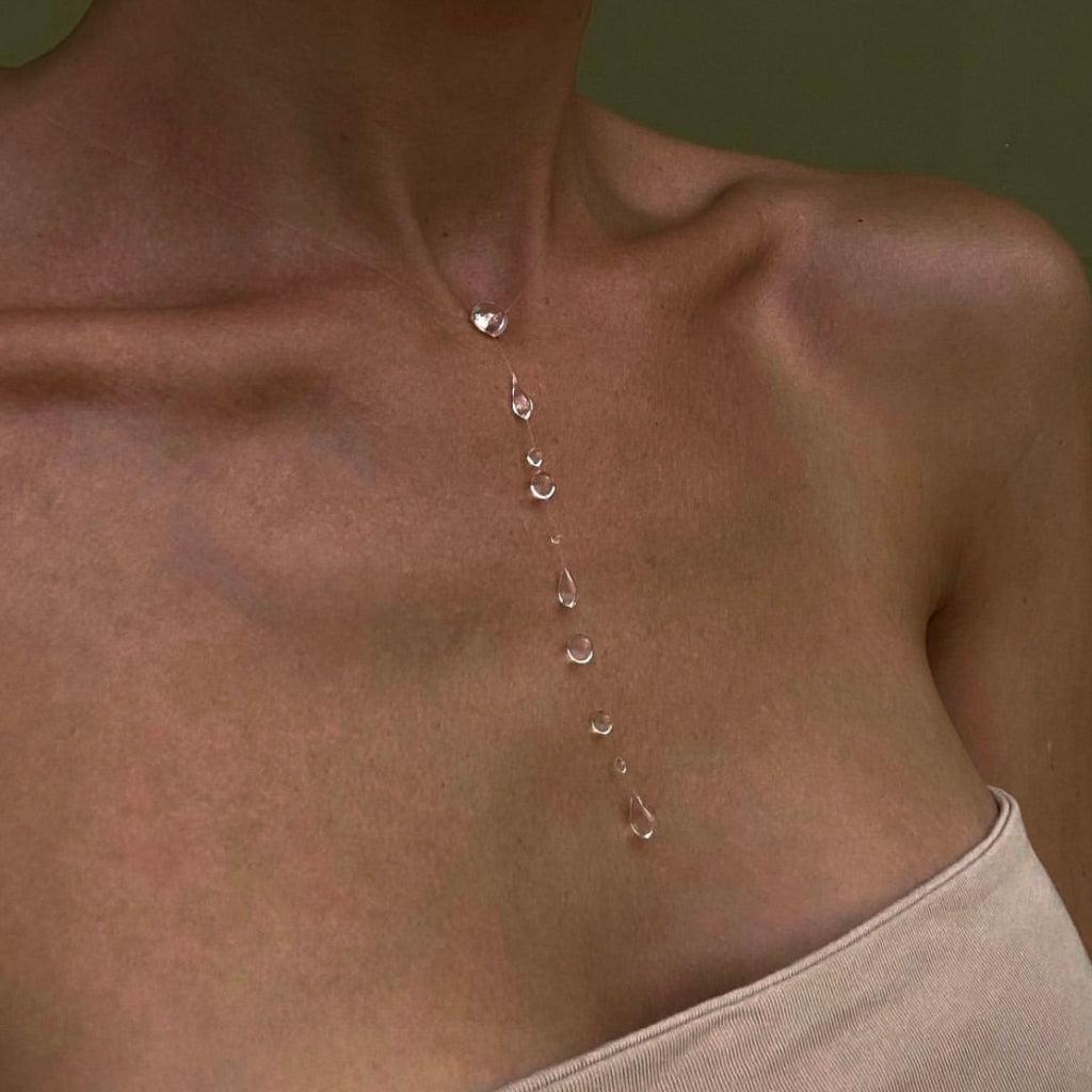 Dew Necklace, Handmade Jewelry "Simple Drops"