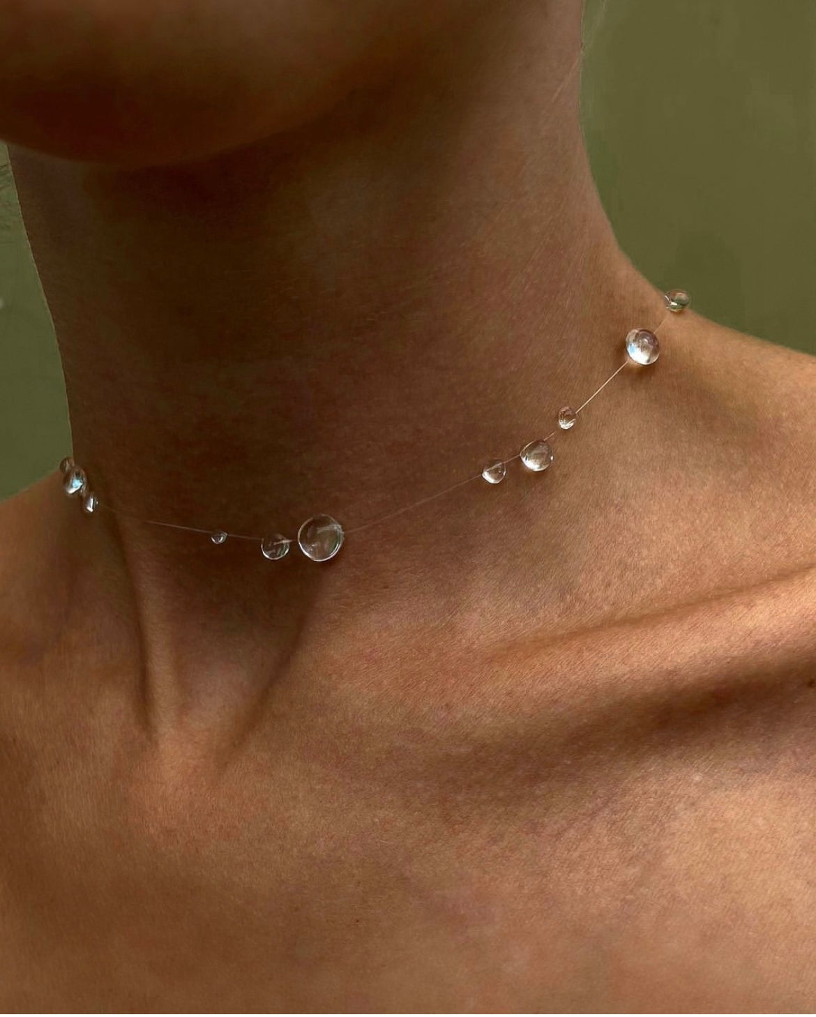 Dew Necklace, Handmade Jewelry "Simple Choker"