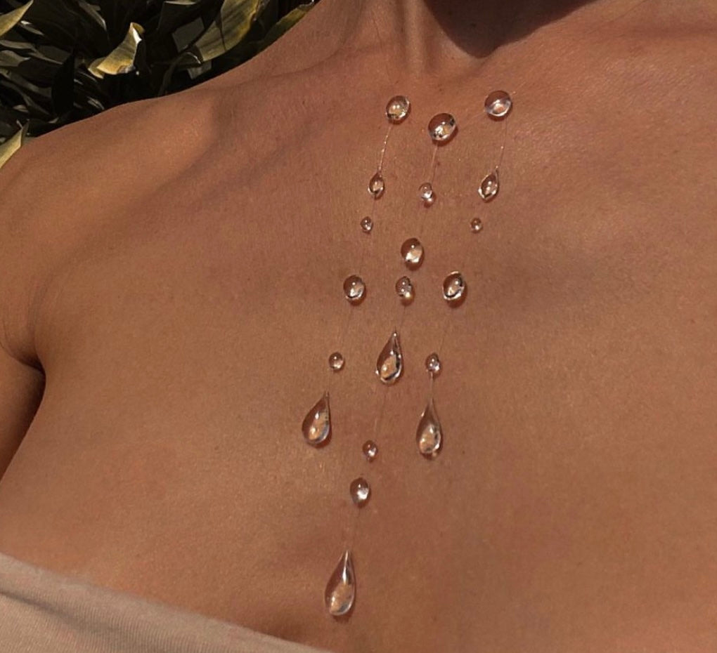 Dew Necklace, Handmade Jewelry "Rain Drops"