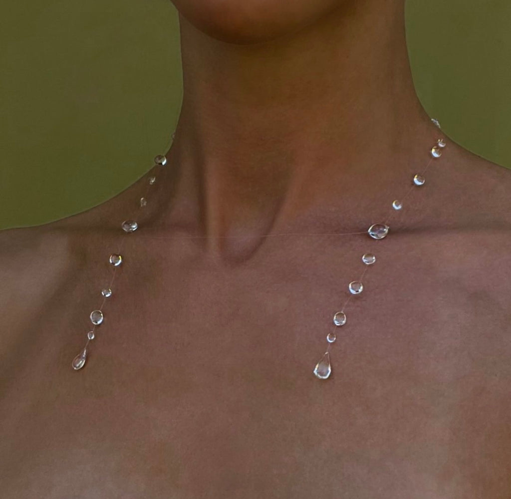 Dew Necklace, Handmade Jewelry "Two Drops Necklace"