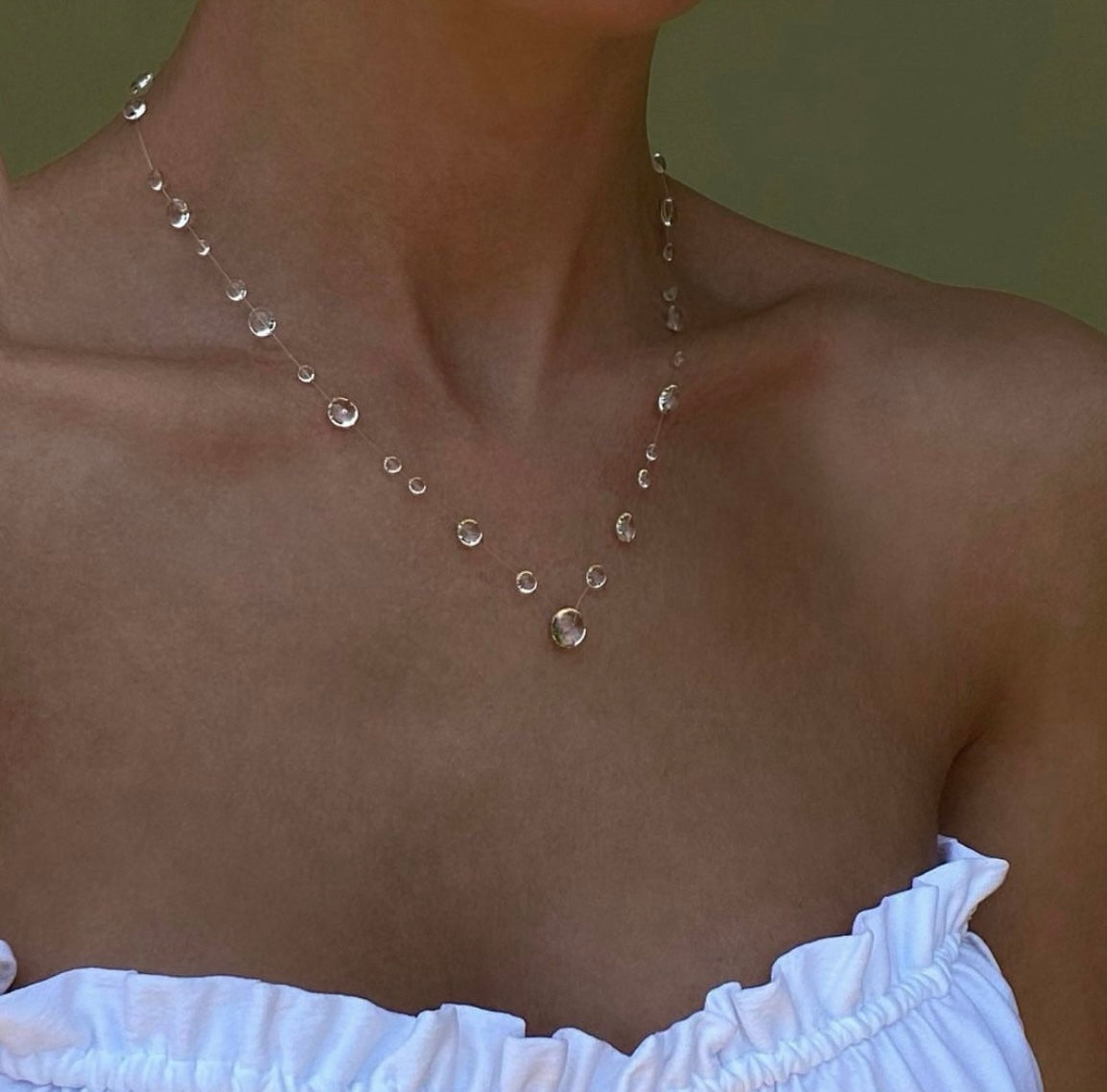 Dew Necklace, Handmade Jewelry "Triangle Necklace"