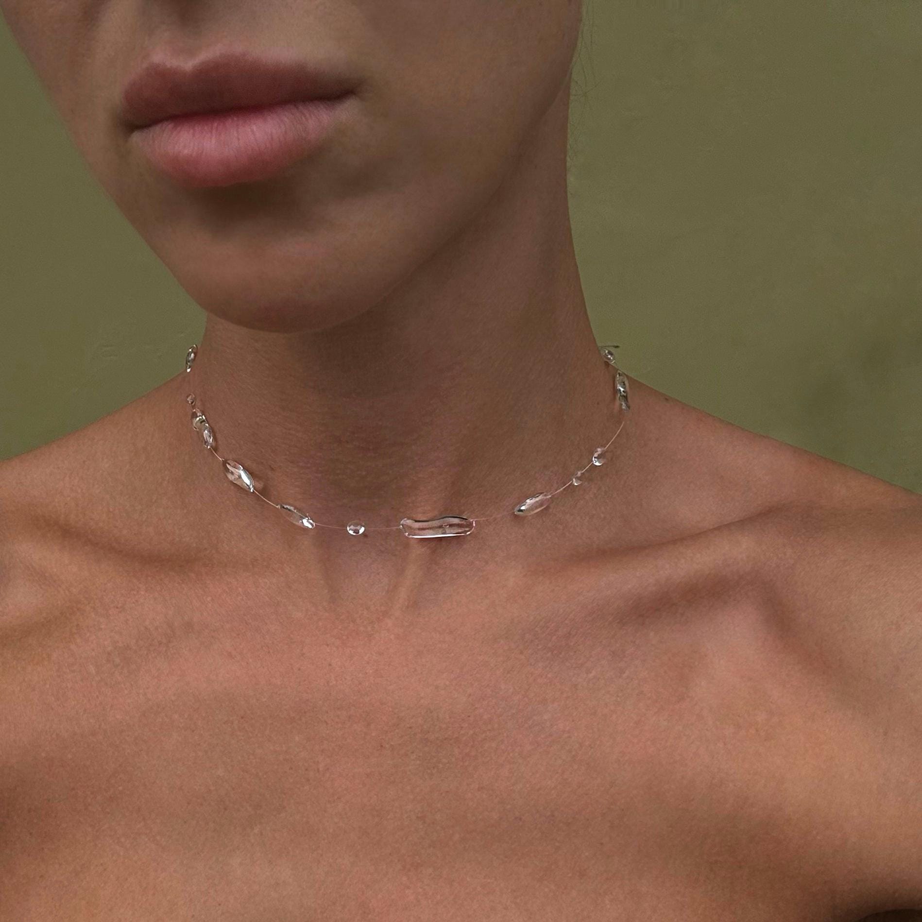 Dew Necklace, Handmade Jewelry "Liquid Choker"