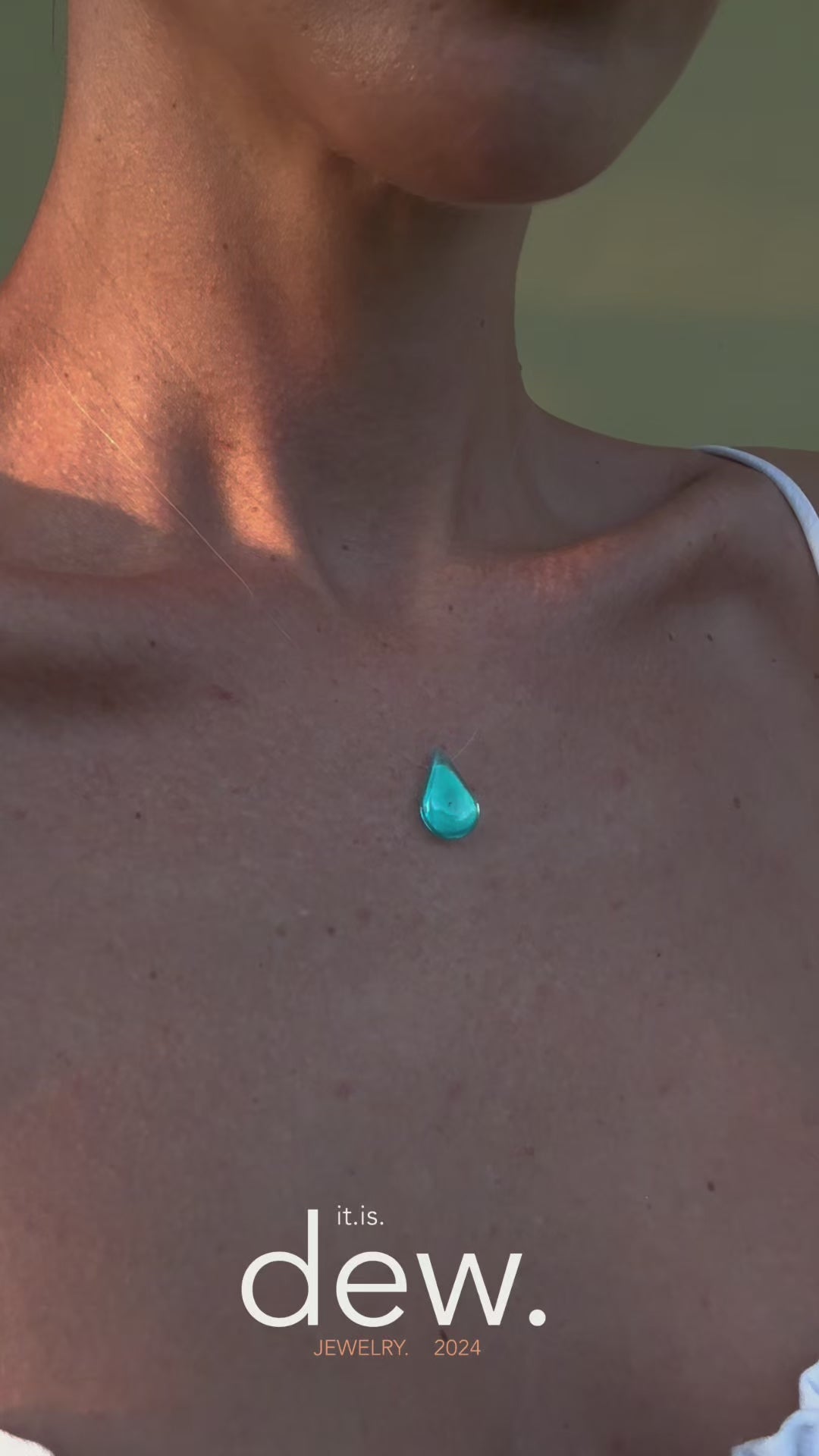 Dew Necklace, Handmade Jewelry "Necklace Drop Blue"
