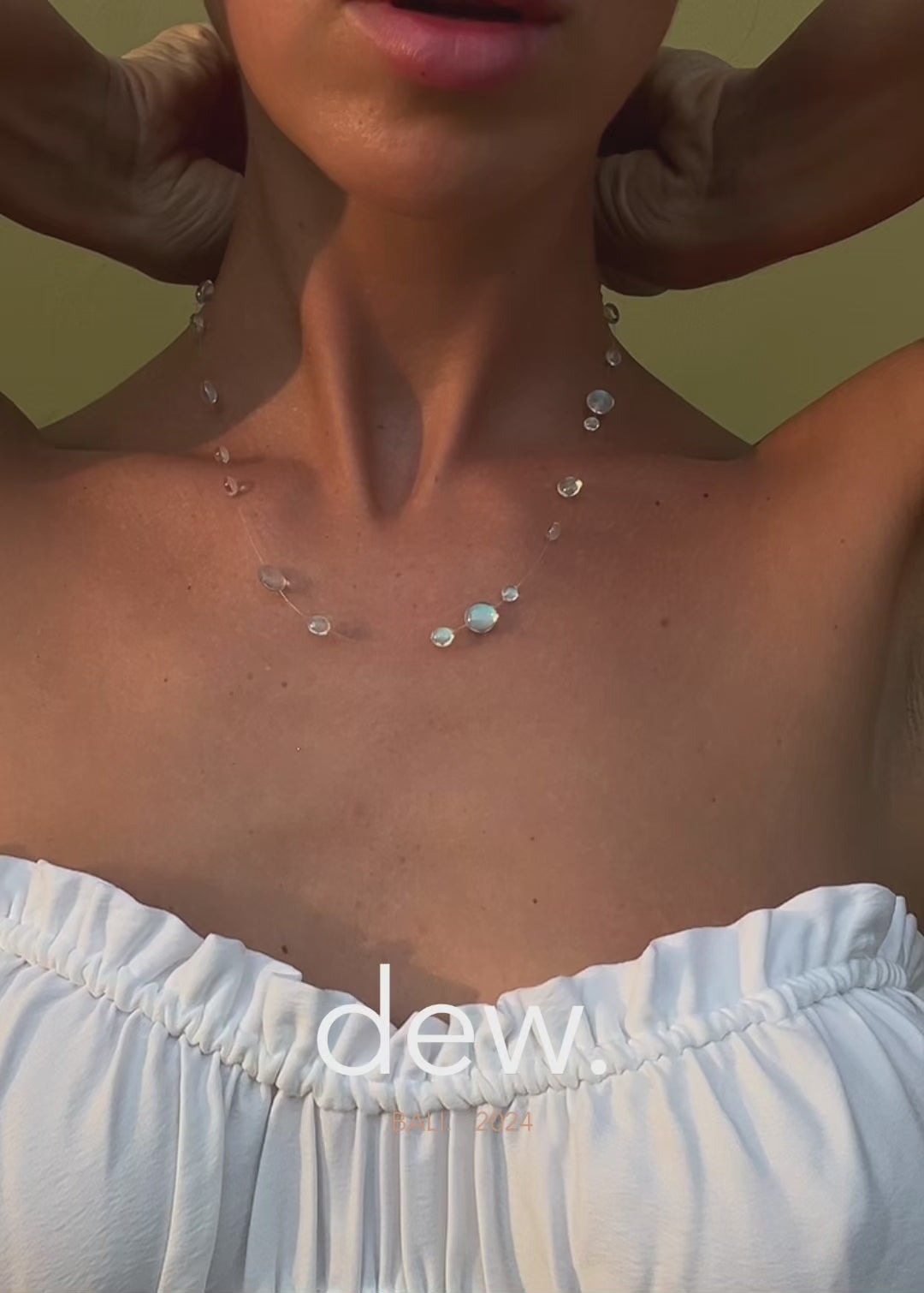 Dew Necklace, Handmade Jewelry "Dewdrop Necklace Blue"