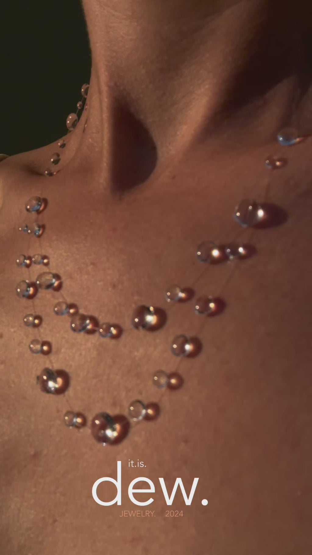 Dew Necklace, Handmade Jewelry "Waterfall Necklace"