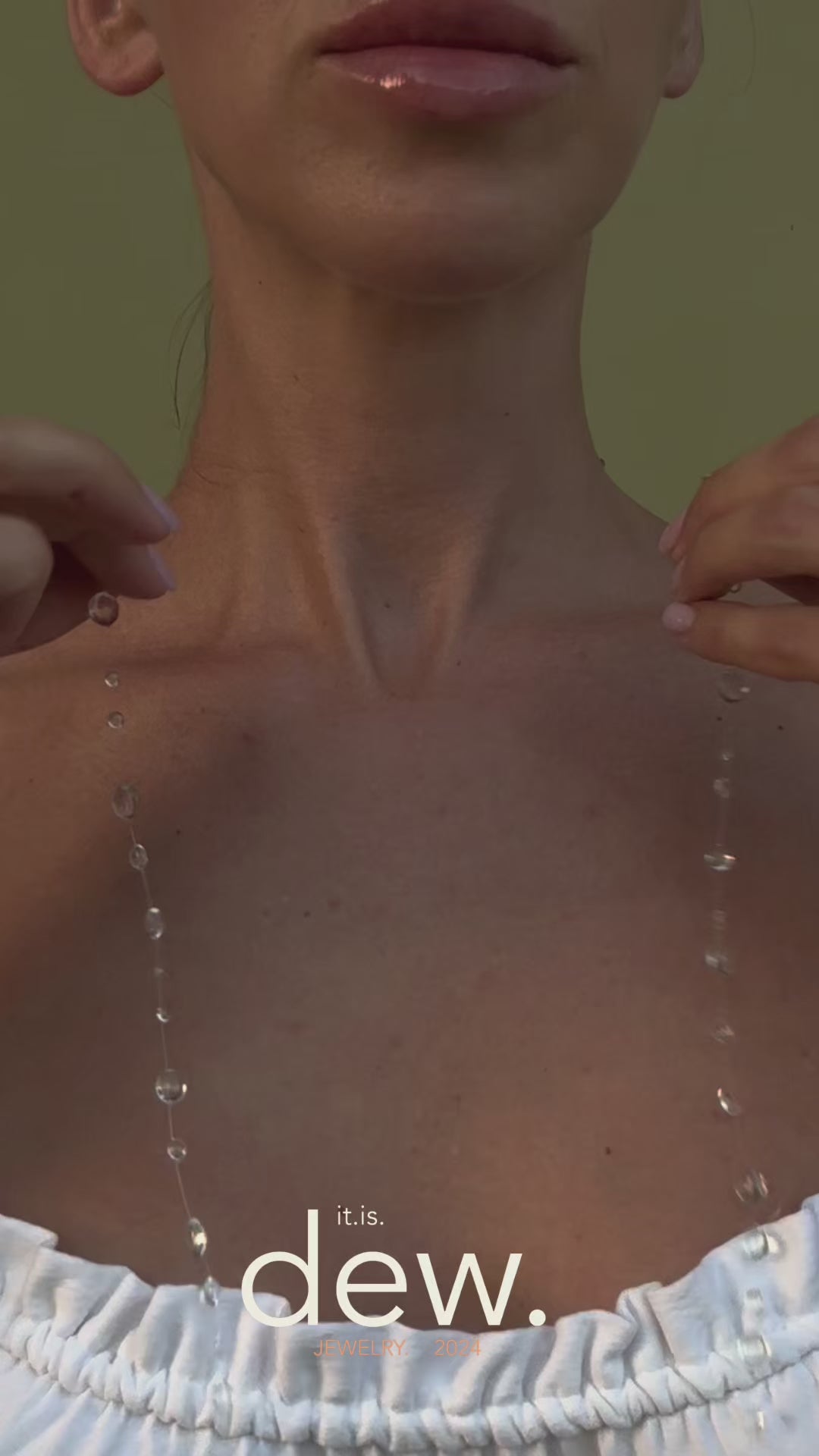 Dew Necklace, Handmade Jewelry "Two Drops Necklace"