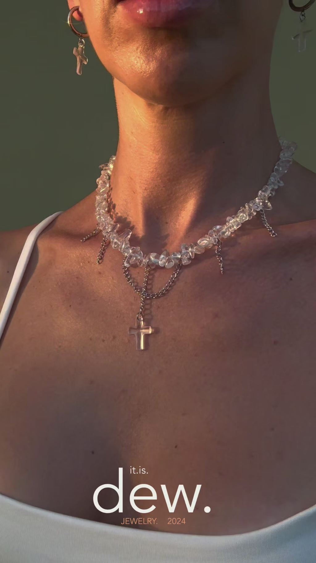 Dew Necklace, Handmade Jewelry "ICE"