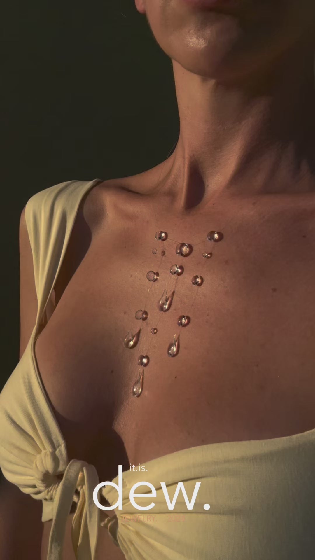 Dew Necklace, Handmade Jewelry "Rain Drops"